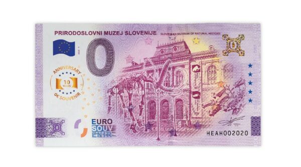 Spominski bankovec z žigom ob 10. obletnici izdajanja spominskih bankovcev